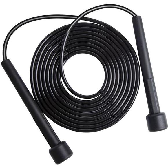 2 Black Durable PVC Jump Rope with Non-Slip Handles, Adjustable Length - Picture 1 of 5